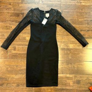 mason by michelle mason NWT Lace Detail Dress / black / Petite